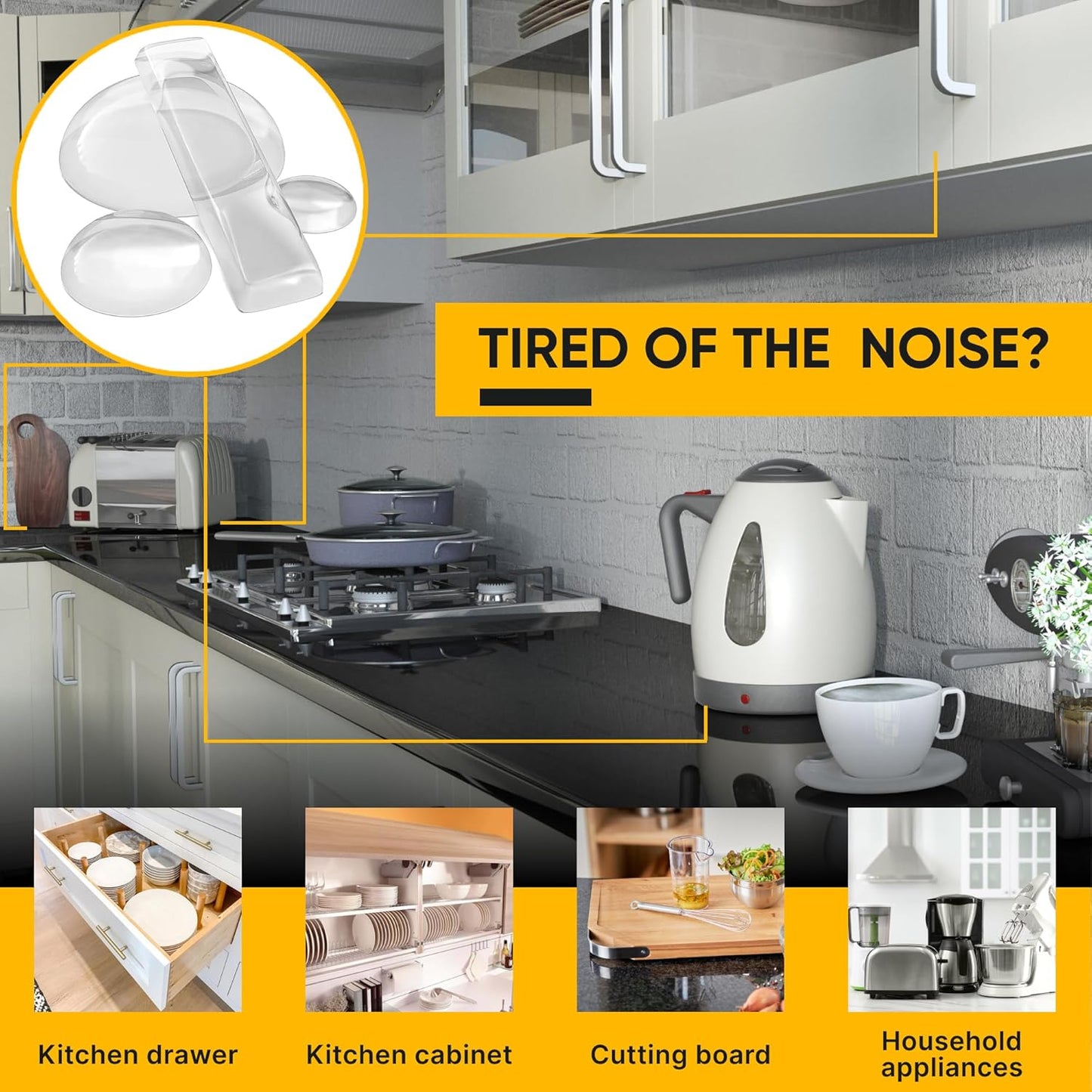 Xaps Silent Cabinet Bumpers (104-pack)